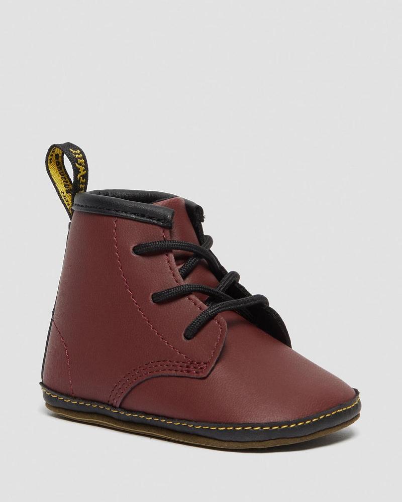 Dr Martens Newborn 1460 Auburn Leren Booties Vrijetijdslaarzen Kinderen Roze Rood | NL 160OKI